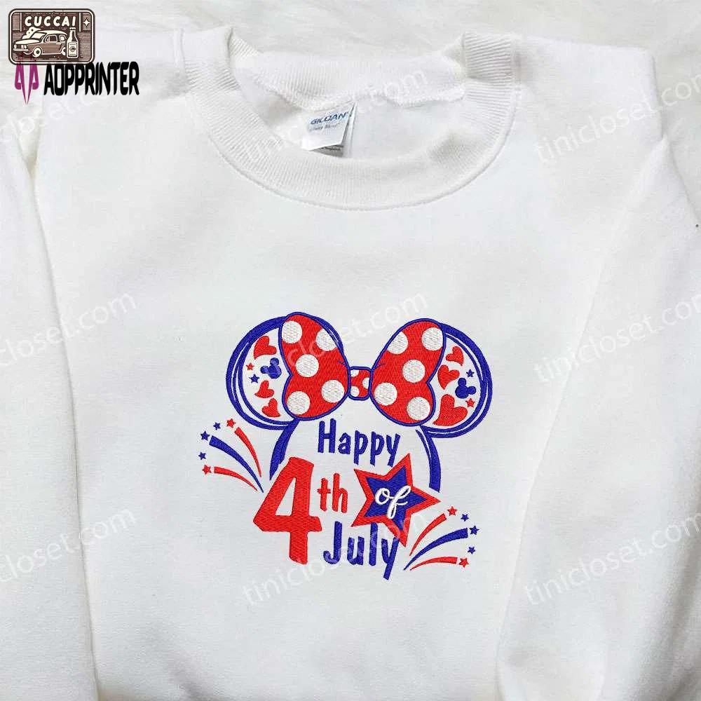 Minnie mouse 4th of july embroidered shirt – disney s best patriotic shirts Embroidered Shirt