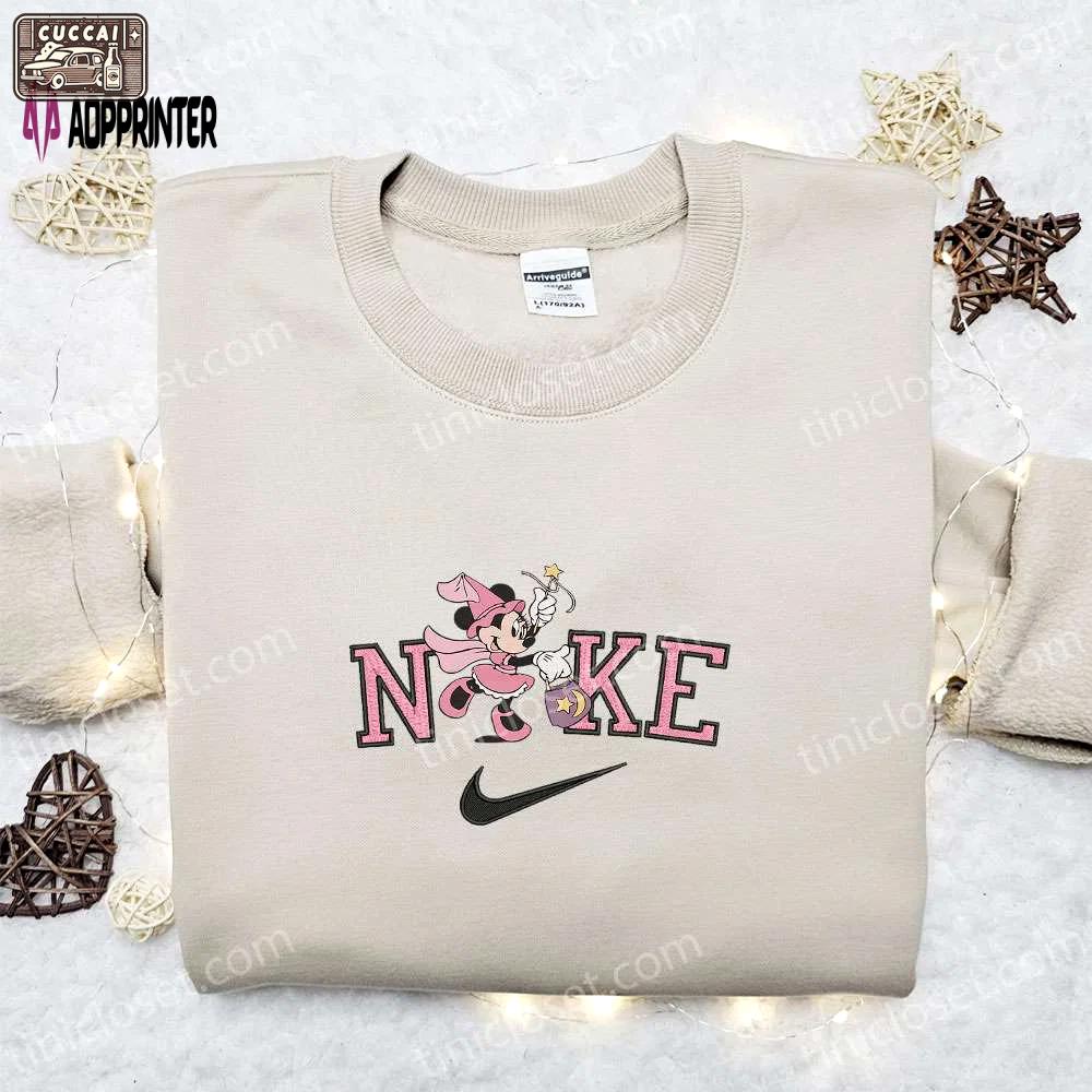 Minnie mouse star halloween x nike embroidered sweatshirt: best disney characters shirt for halloween Embroidered Shirt