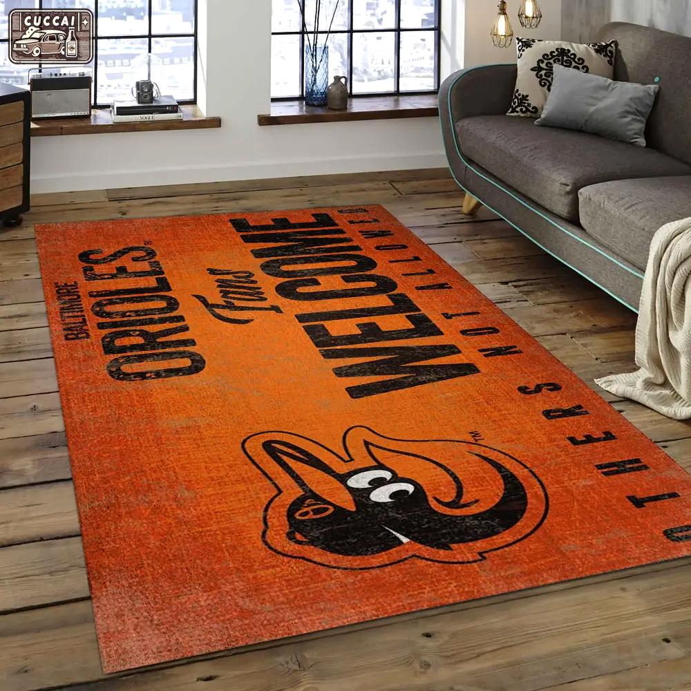 Mlb baltimore orioles baseball team logo rectangle area bo38 Rectangle Rug