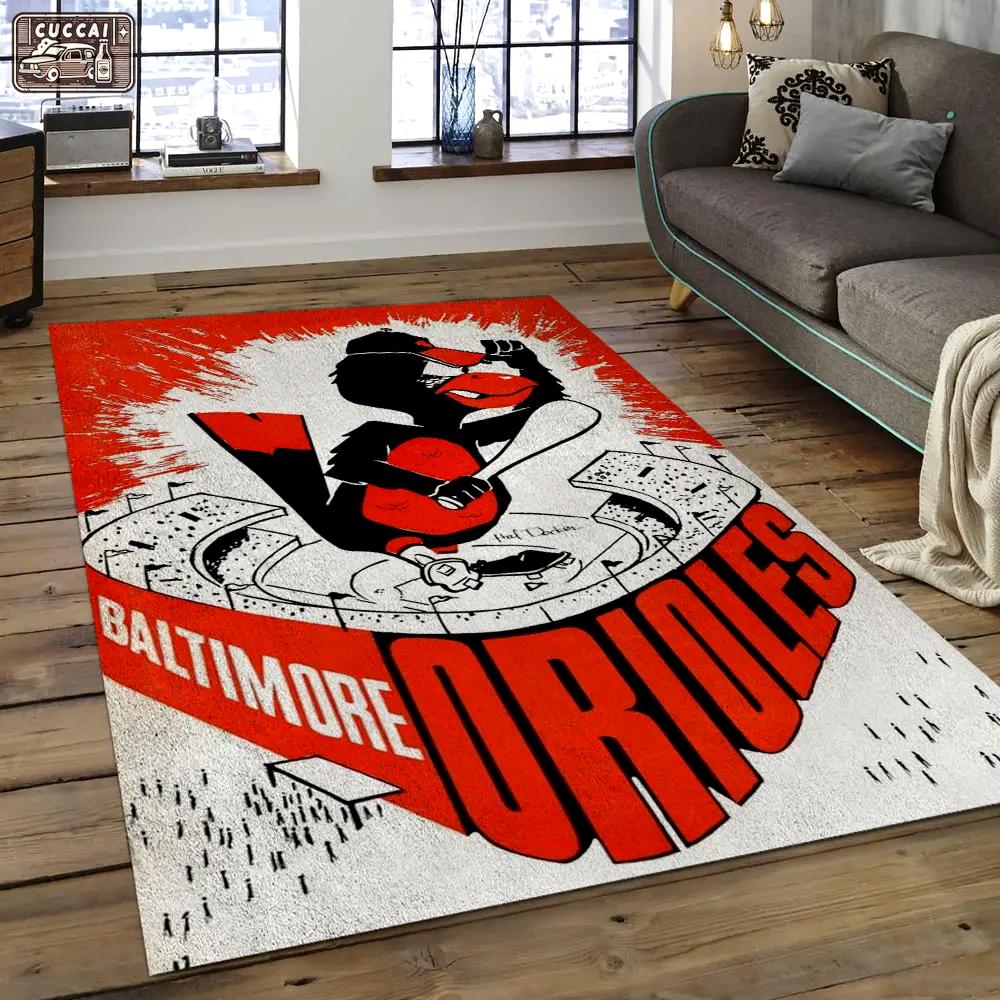 Mlb baltimore orioles baseball team logo rectangle area bo51 Rectangle Rug
