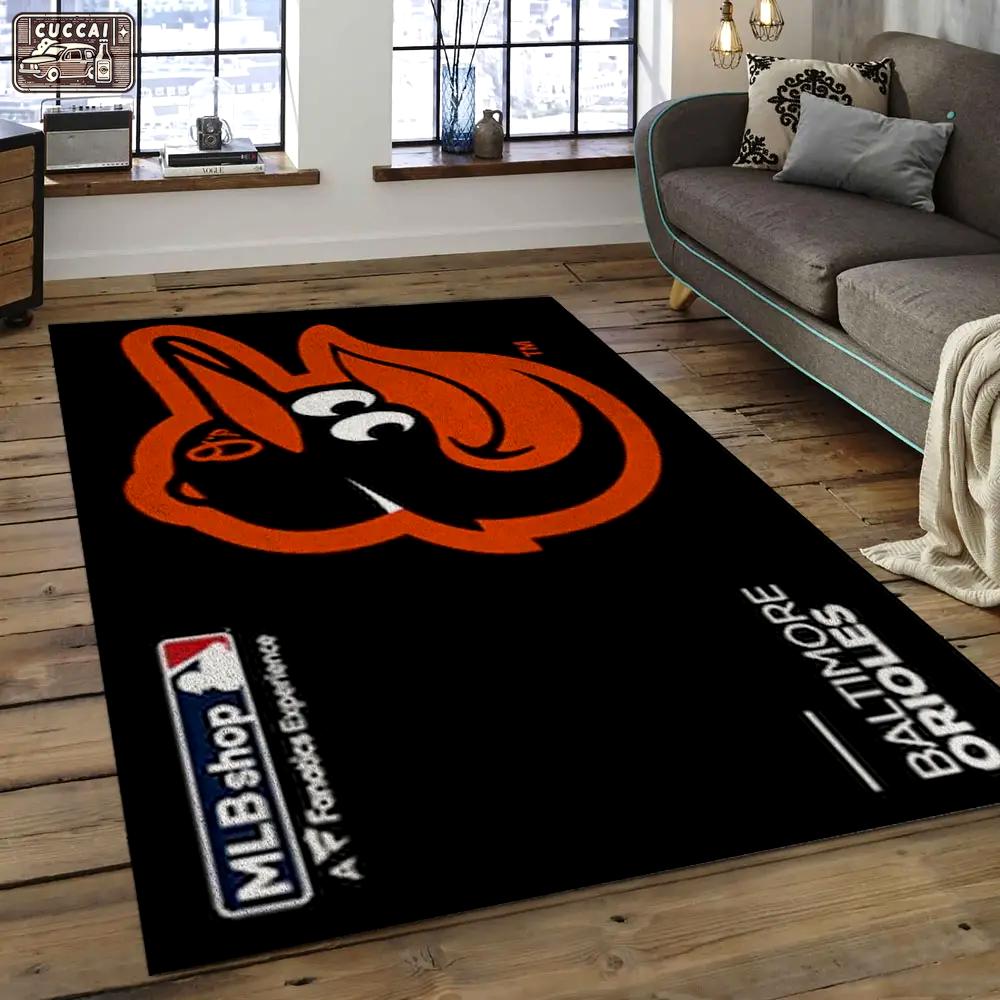 Mlb baltimore orioles baseball team logo rectangle area bo52 Rectangle Rug