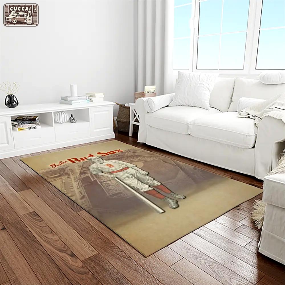 Mlb boston red sox baseball team logo rectangle area rug brs27 Rectangle Rug