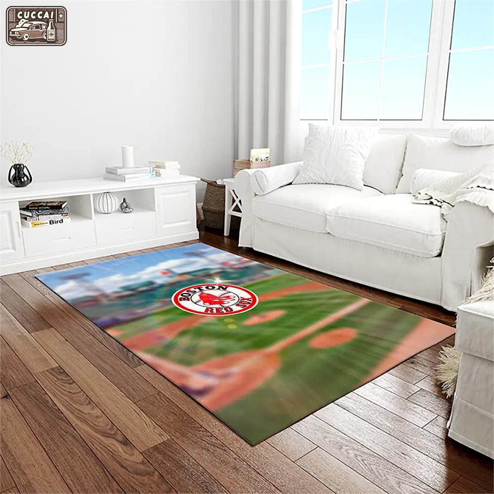Mlb boston red sox baseball team logo rectangle area rug brs32 Rectangle Rug