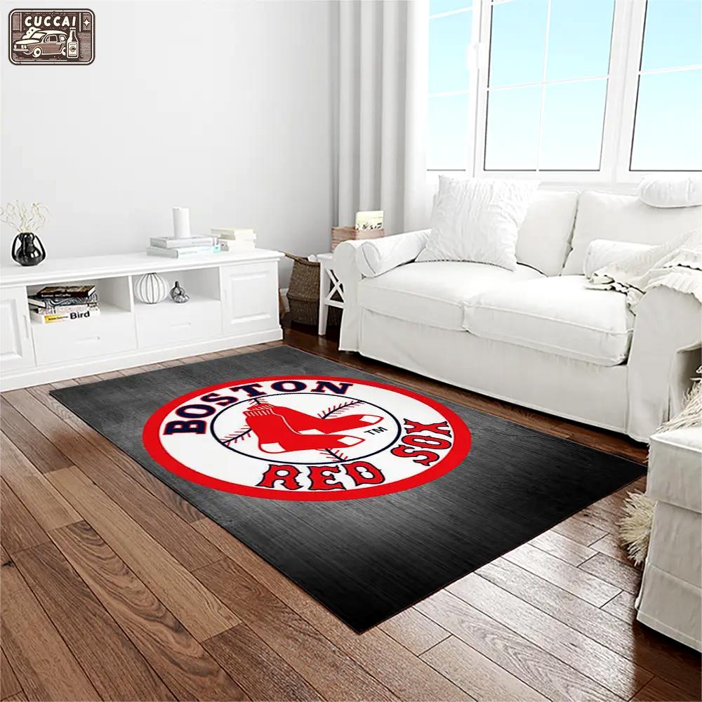 Mlb boston red sox baseball team logo rectangle area rug brs36 Rectangle Rug