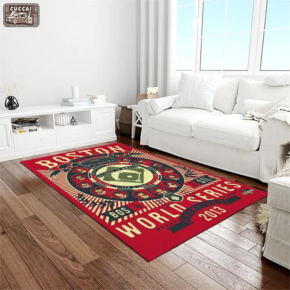 Mlb boston red sox baseball team logo rectangle area rug brs50 Rectangle Rug