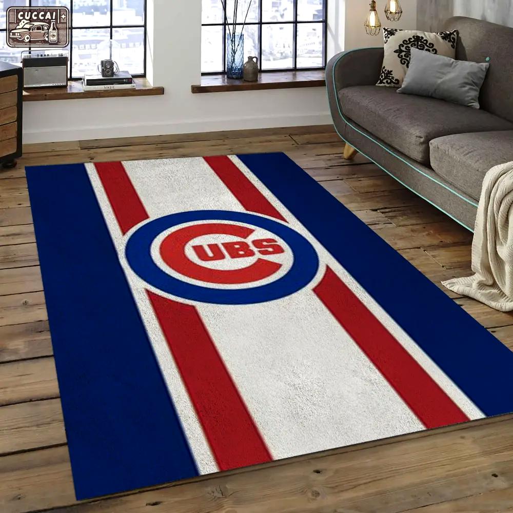 Mlb chicago cubs baseball team logo rectangle area cc26 Rectangle Rug
