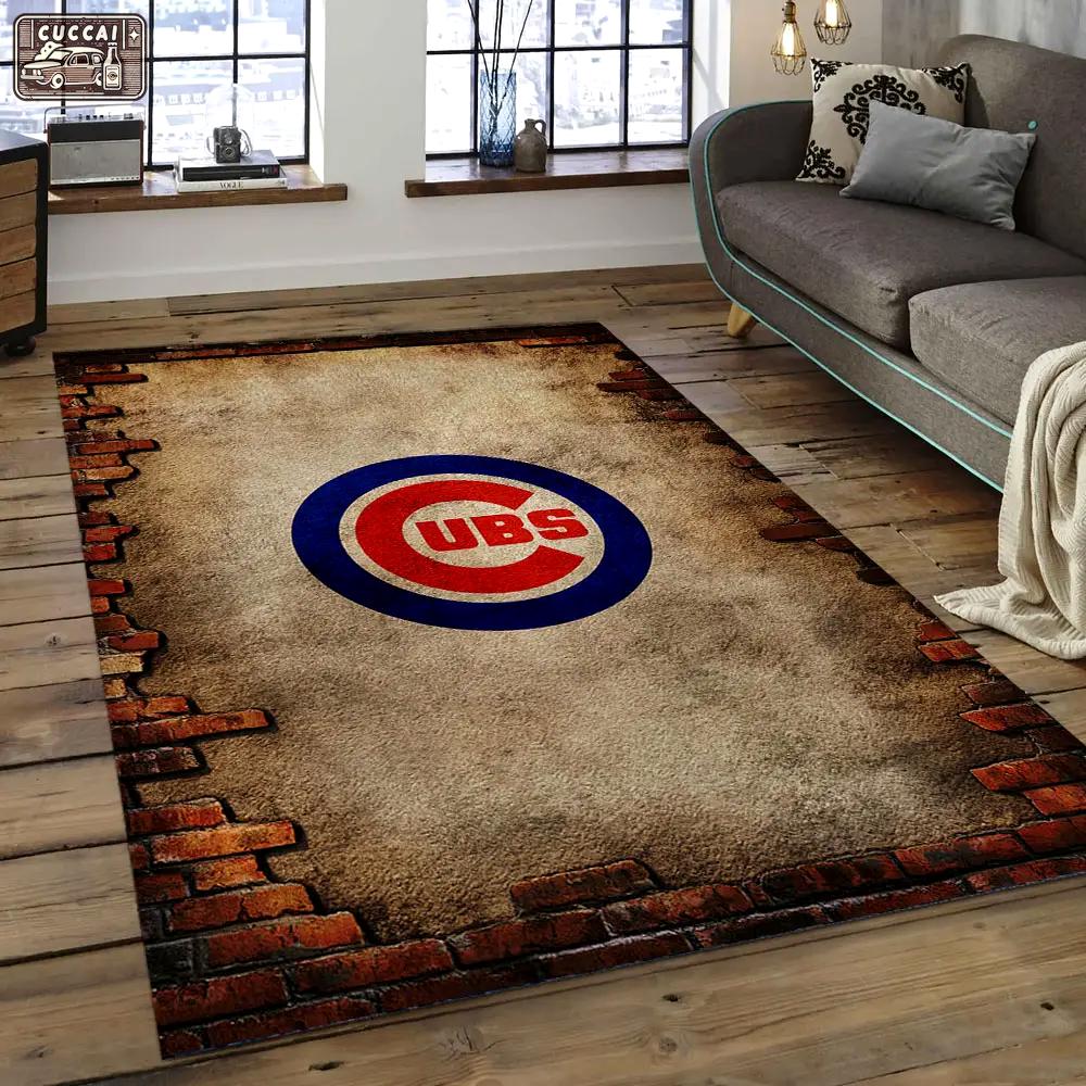 Mlb chicago cubs baseball team logo rectangle area cc30 Rectangle Rug