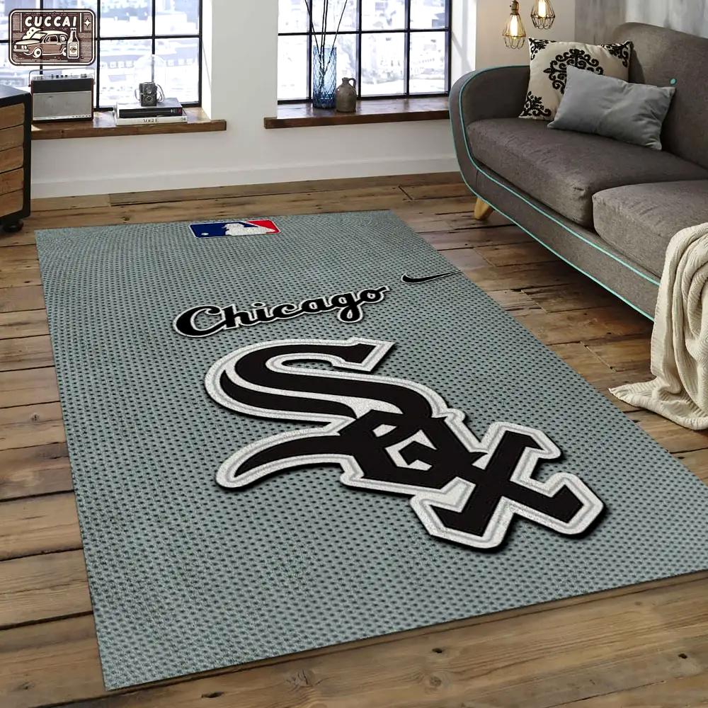Mlb chicago white sox baseball team logo rectangle area cws14 Rectangle Rug