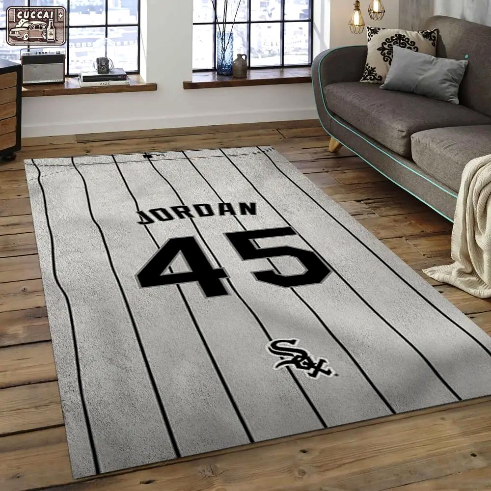 Mlb chicago white sox baseball team logo rectangle area cws18 Rectangle Rug