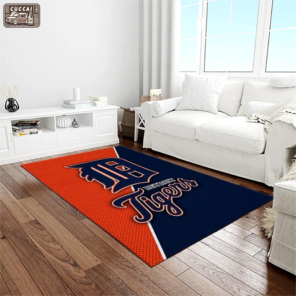 Mlb detroit tigers baseball team logo rectangle area rug dt14 Rectangle Rug