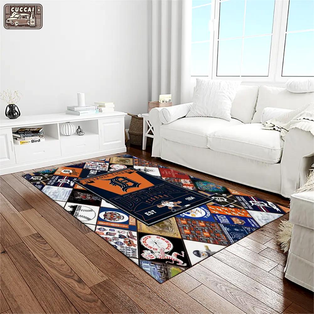Mlb detroit tigers baseball team logo rectangle area rug dt29 Rectangle Rug
