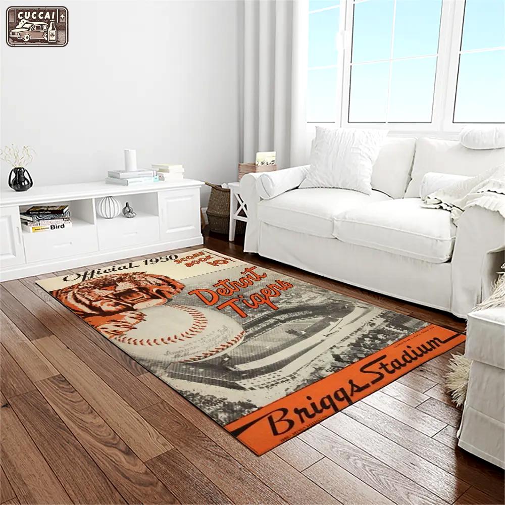 Mlb detroit tigers baseball team logo rectangle area rug dt41 Rectangle Rug