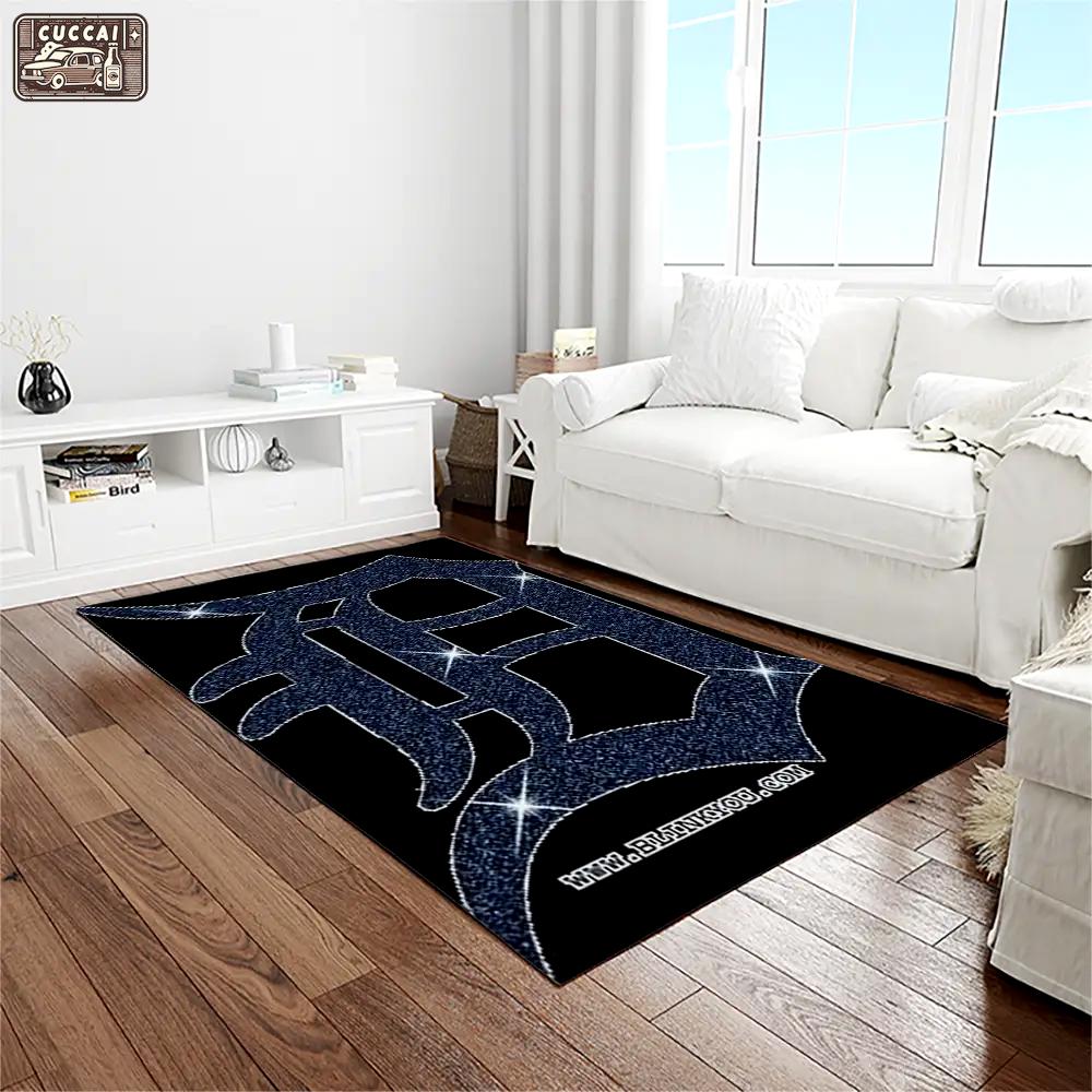 Mlb detroit tigers baseball team logo rectangle area rug dt45 Rectangle Rug