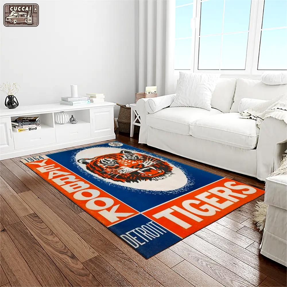 Mlb detroit tigers baseball team logo rectangle area rug dt50 Rectangle Rug