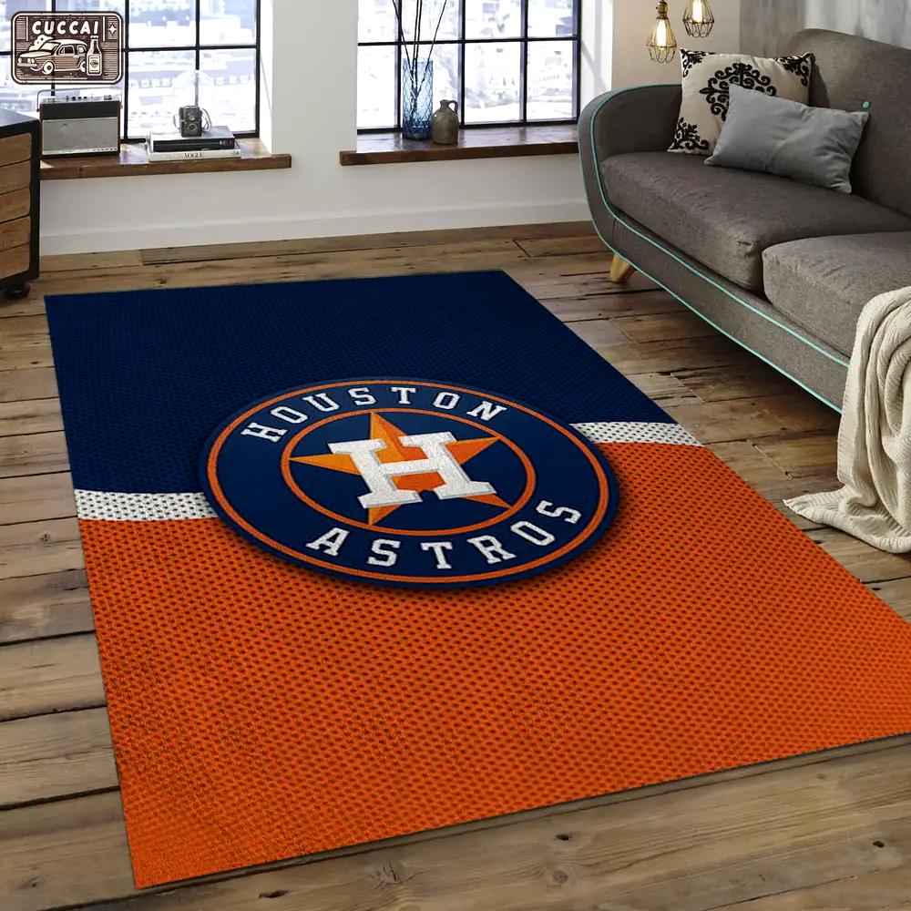 Mlb houston astros baseball team logo rectangle area ha02 Rectangle Rug