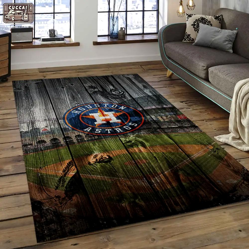 Mlb houston astros baseball team logo rectangle area ha48 Rectangle Rug