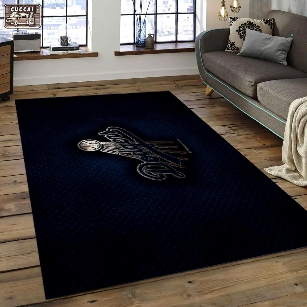Mlb los angeles dodgers baseball team logo rectangle area lad28 Rectangle Rug