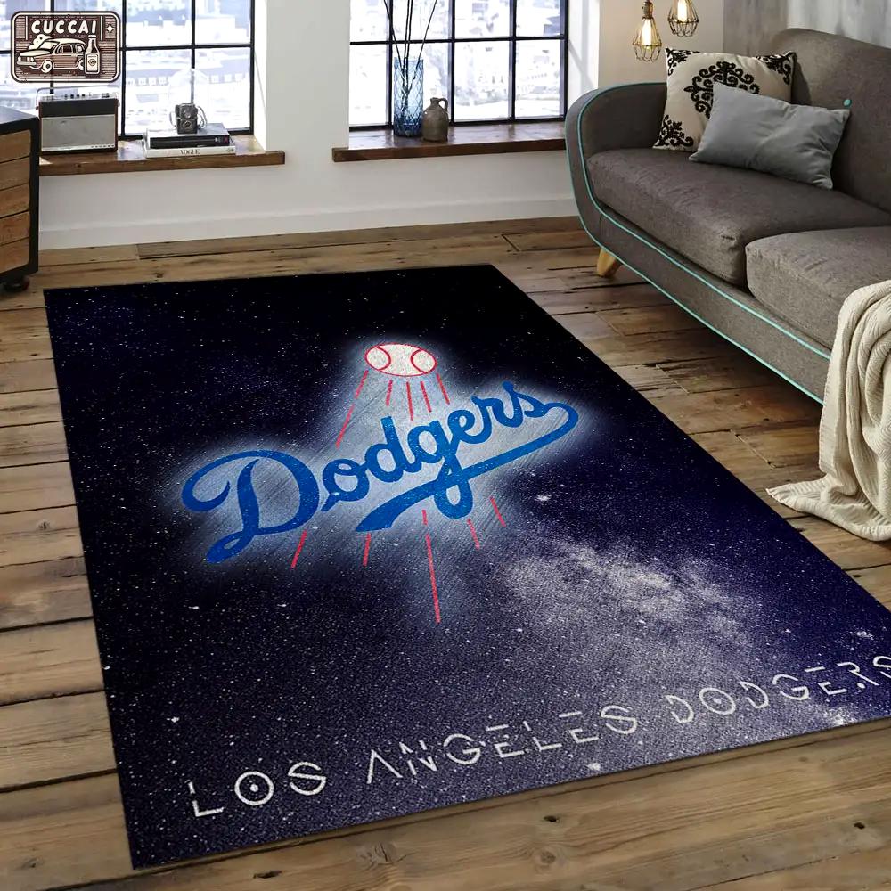 Mlb los angeles dodgers baseball team logo rectangle area lad38 Rectangle Rug