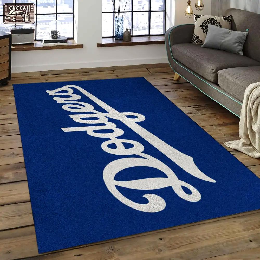 Mlb los angeles dodgers baseball team logo rectangle area lad61 Rectangle Rug