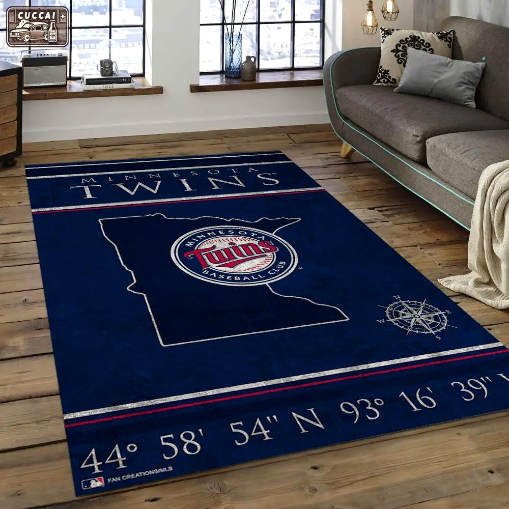 Mlb minnesota twins baseball team logo rectangle area mts29 Rectangle Rug
