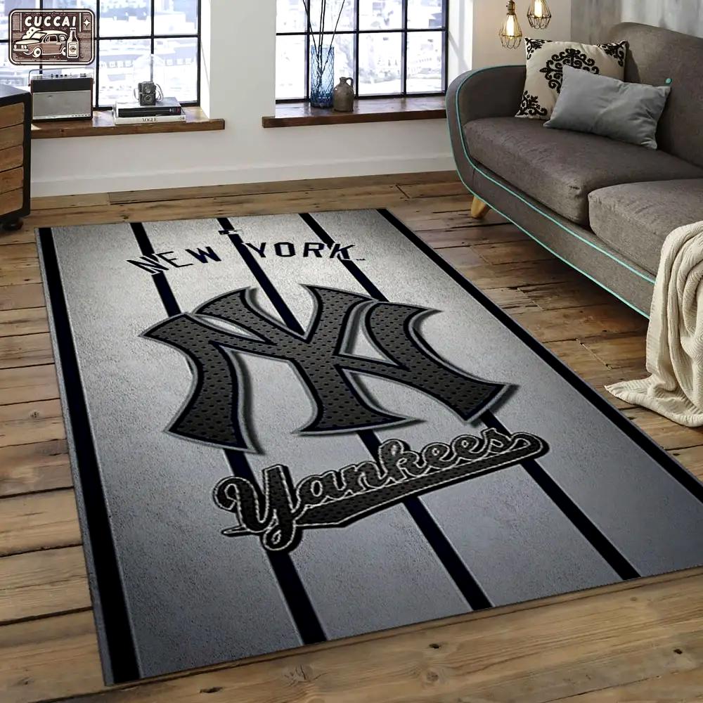 Mlb new york yankees baseball team logo rectangle area nyy28 Rectangle Rug