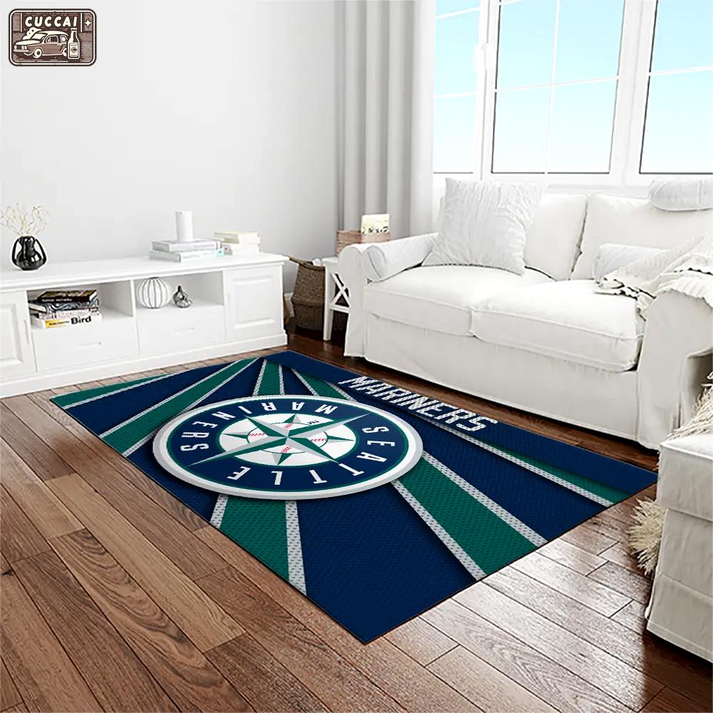 Mlb seattle mariners baseball team logo rectangle area rug sm06 Rectangle Rug