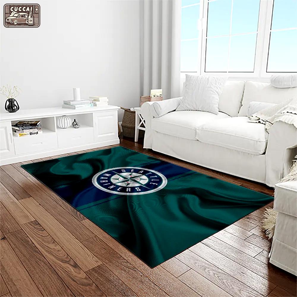 Mlb seattle mariners baseball team logo rectangle area rug sm10 Rectangle Rug