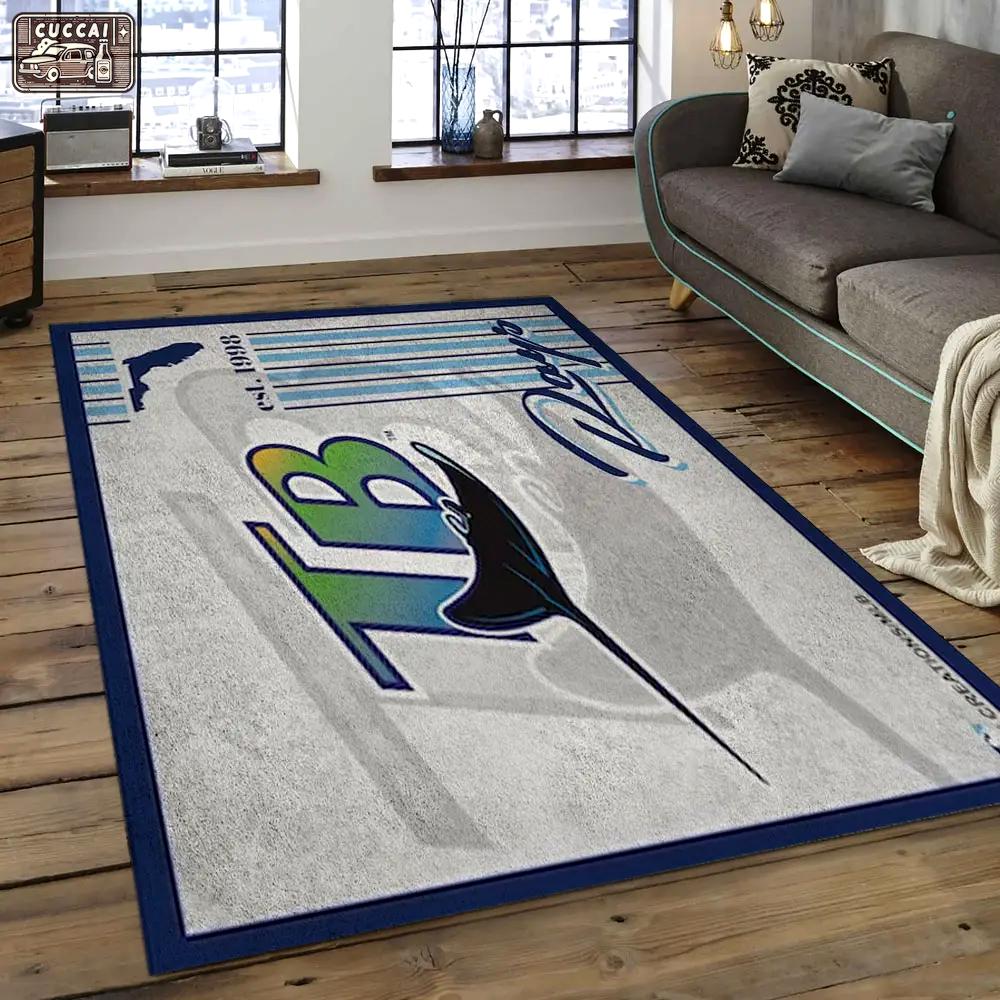 Mlb tampa bay rays baseball team logo rectangle area tbr09 Rectangle Rug