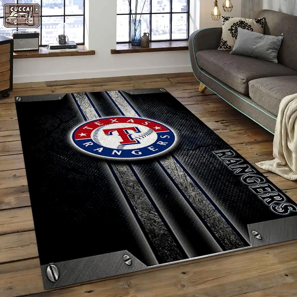 Mlb texas rangers baseball team logo rectangle area tr01 Rectangle Rug