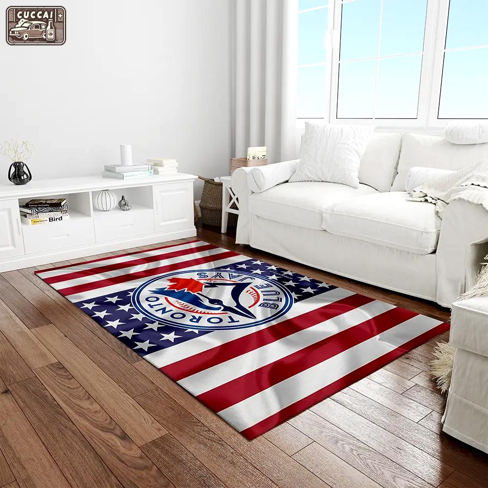 Mlb toronto blue jays baseball team logo rectangle area rug tbj09 Rectangle Rug