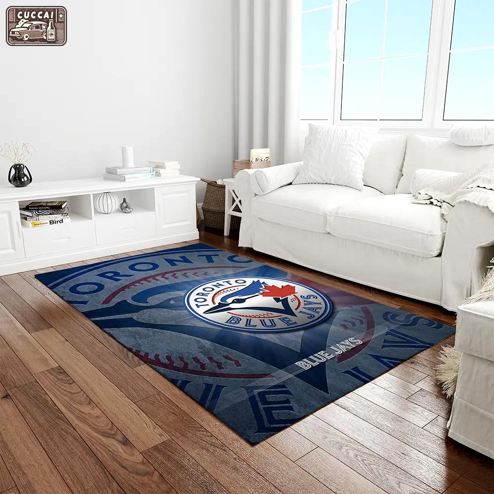 Mlb toronto blue jays baseball team logo rectangle area rug tbj15 Rectangle Rug
