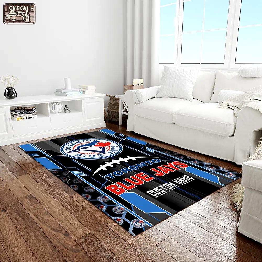 Mlb toronto blue jays baseball team logo rectangle area rug tbj29 Rectangle Rug