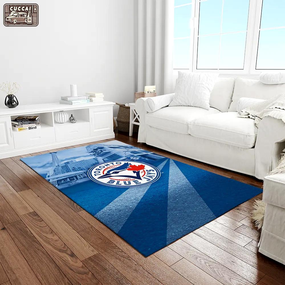 Mlb toronto blue jays baseball team logo rectangle area rug tbj32 Rectangle Rug