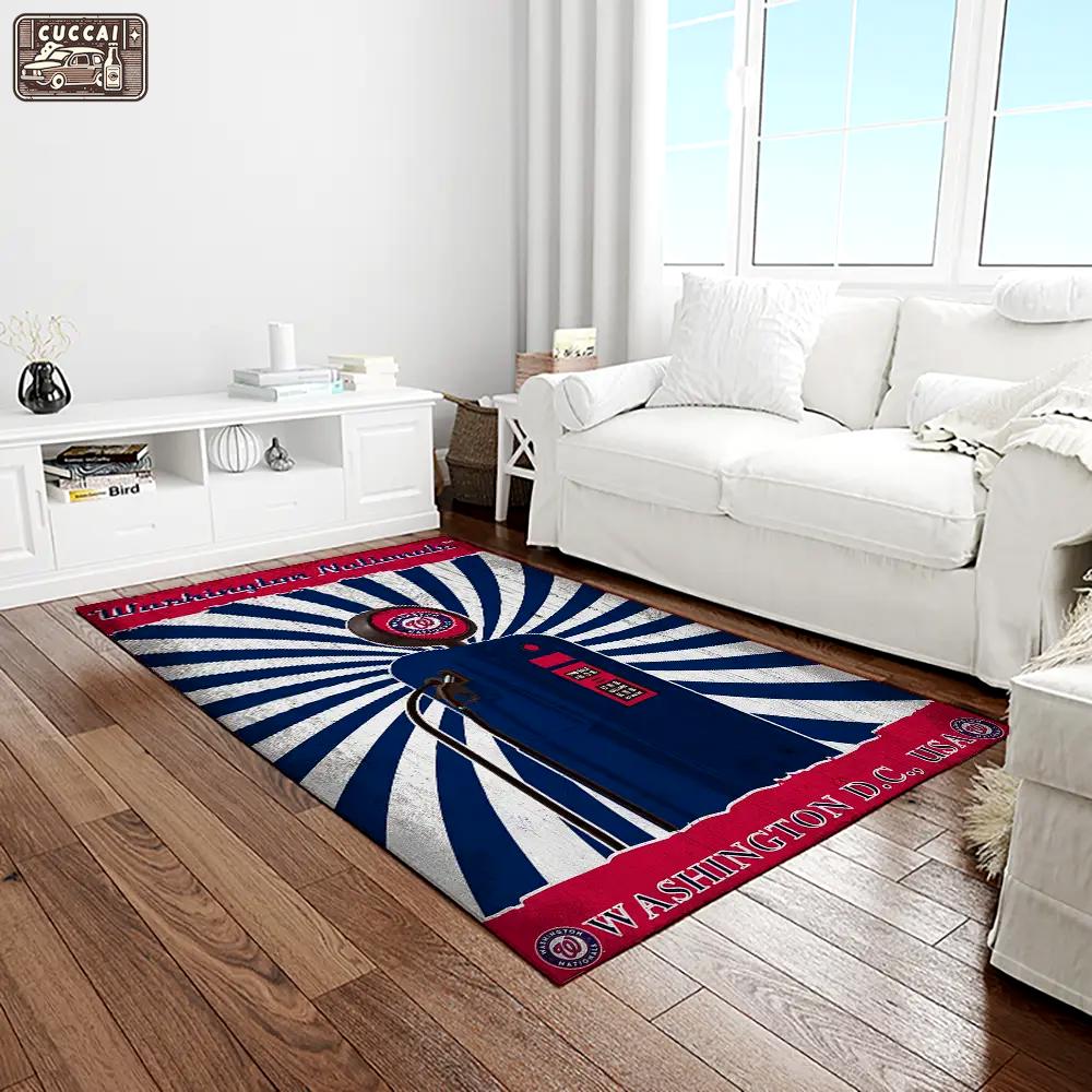 Mlb washington nationals baseball team logo rectangle area rug wn06 Rectangle Rug