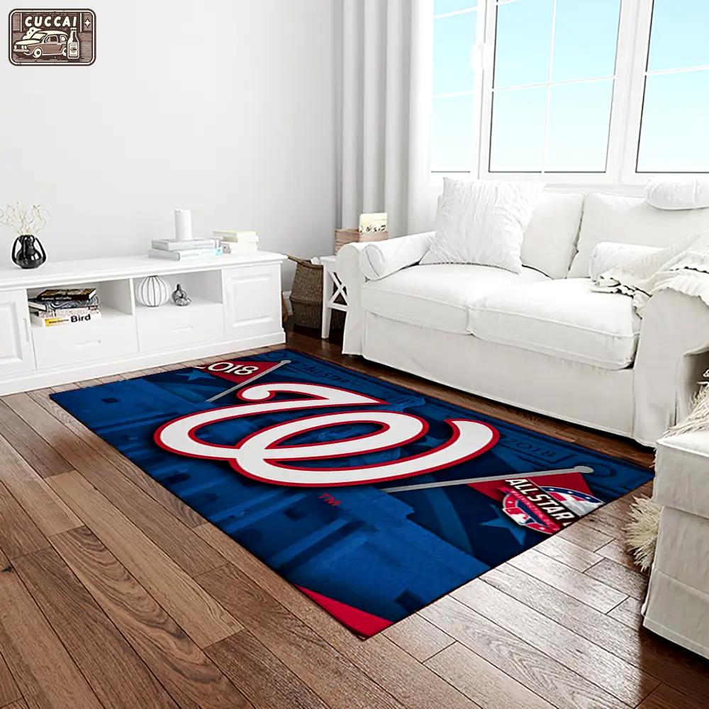 Mlb washington nationals baseball team logo rectangle area rug wn35 Rectangle Rug