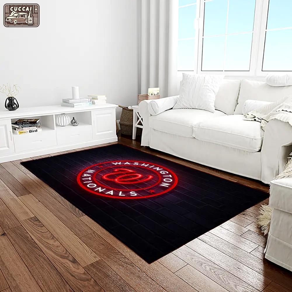 Mlb washington nationals baseball team logo rectangle area rug wn56 Rectangle Rug