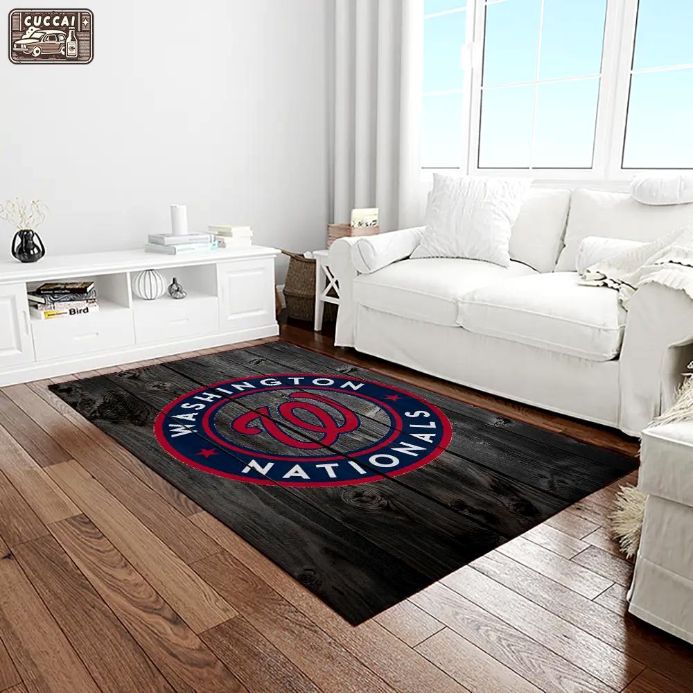 Mlb washington nationals baseball team logo rectangle area rug wn63 Rectangle Rug