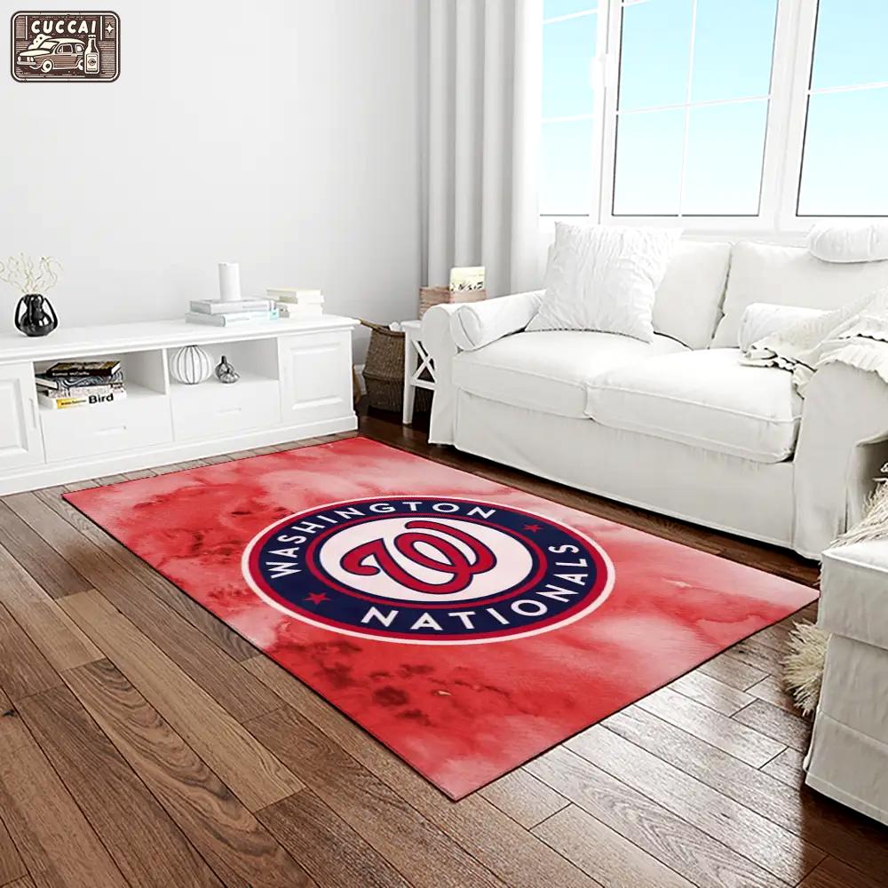 Mlb washington nationals baseball team logo rectangle area rug wn74 Rectangle Rug