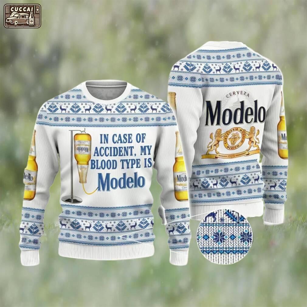 Modelo beer ugly christmas sweater, faux wool sweater, gifts for beer lovers, international beer day, best christmas gifts for 2022 ? prinvity Christmas Ugly Sweater
