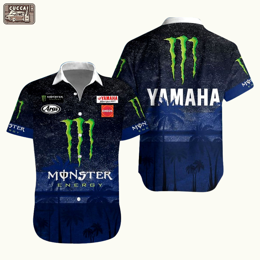 Monster energy yamaha motogp coconut tree hawaiian shirt Hawaii Shirt Shorts & Flip Flops