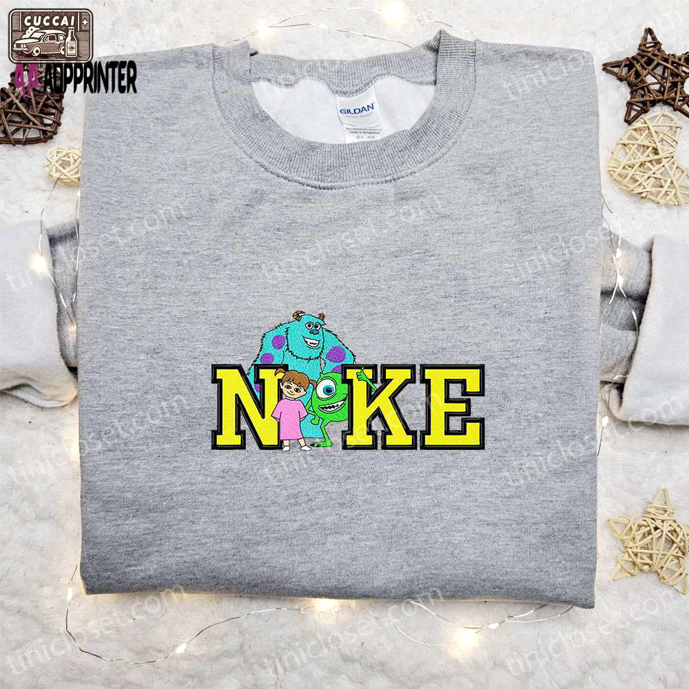 Monsters corporation x nike cartoon sweatshirt monsters inc embroidered shirt nike inspired Embroidered Shirt
