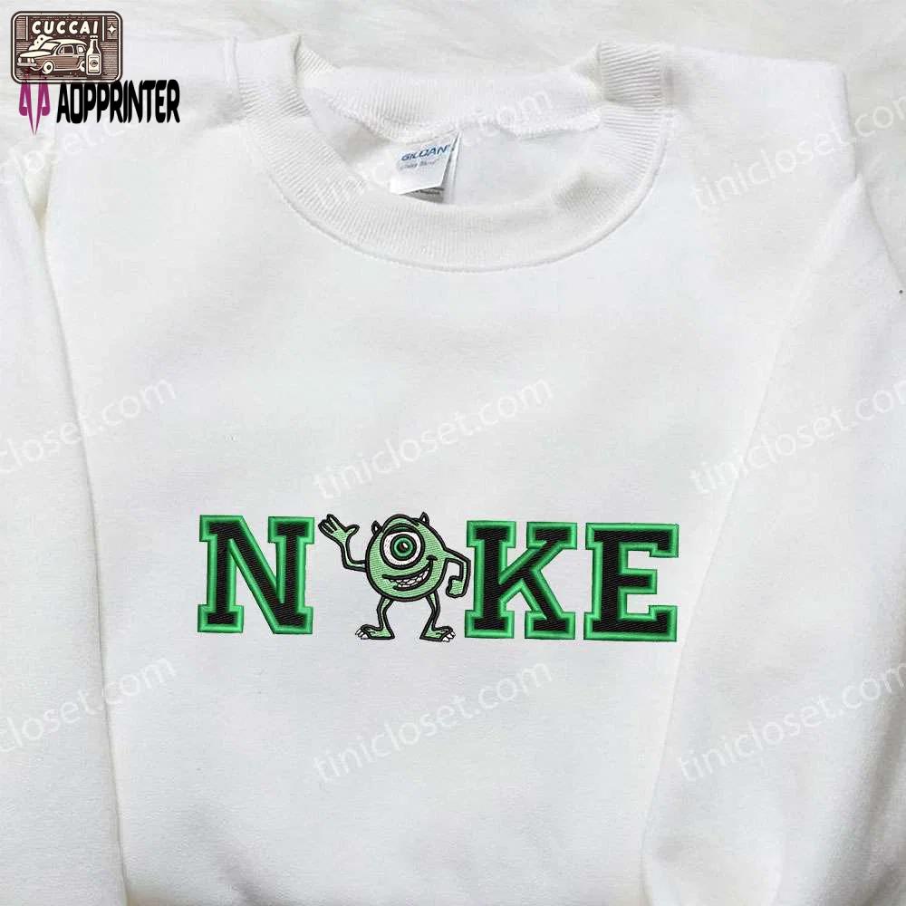 Monsters inc mike wazowski x nike embroidered shirt sweatshirt & hoodie: disney inspired apparel Embroidered Shirt