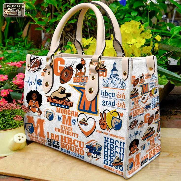 Morgan state university bears leather handbag for women gift 2472 Women Leather Hand Bag