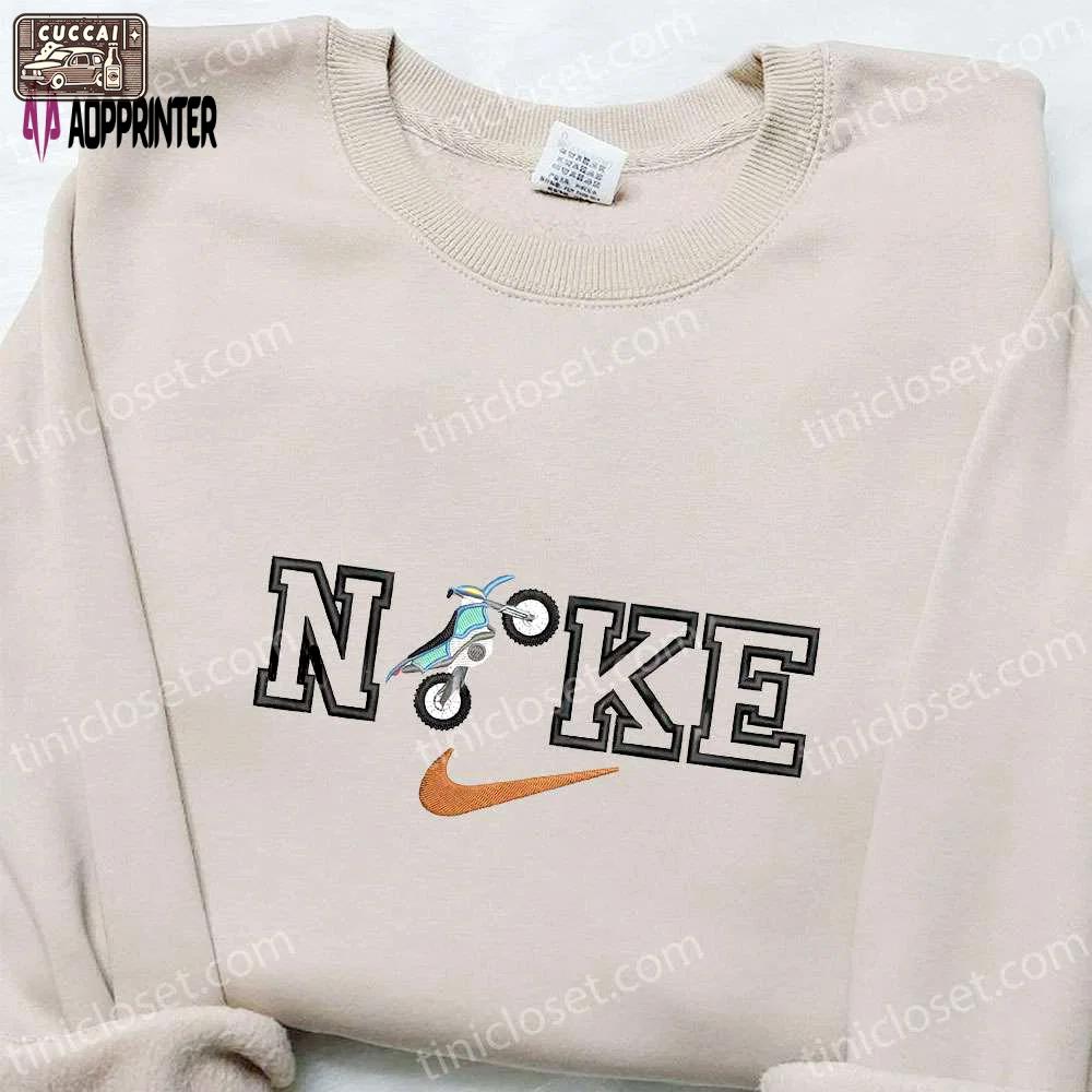 Motorcycle x nike embroidered shirt: best family gift ideas nike inspired t-shirt Embroidered Shirt