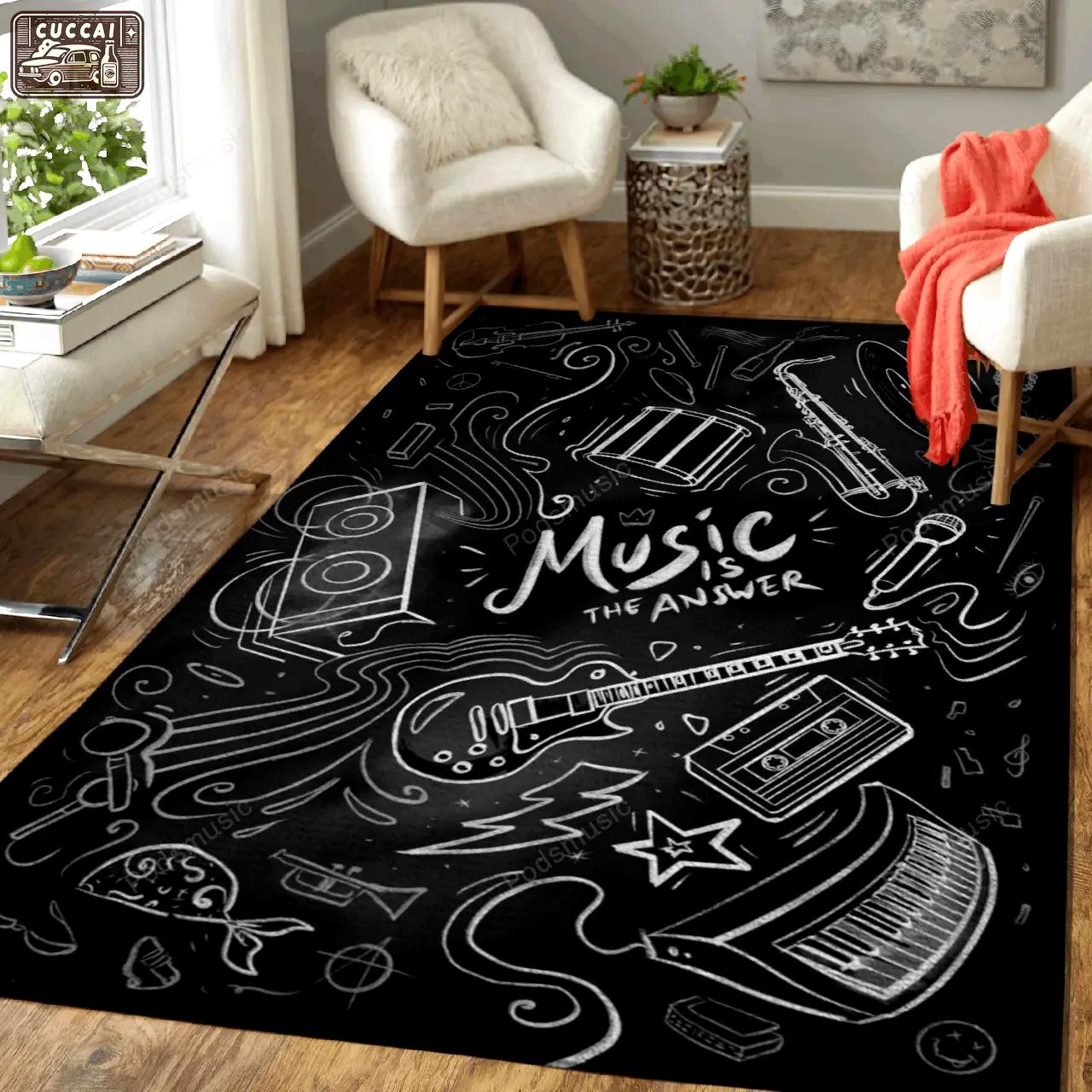 Music back 2 school art for fans area rug living room carpet rug regtangle carpet floor decor home decor Rectangle Rug