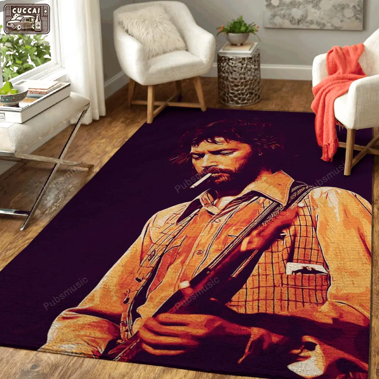 Music clapton guitarist eric clapton art for fans area rug living room carpet rug regtangle carpet floor decor home decor Rectangle Rug