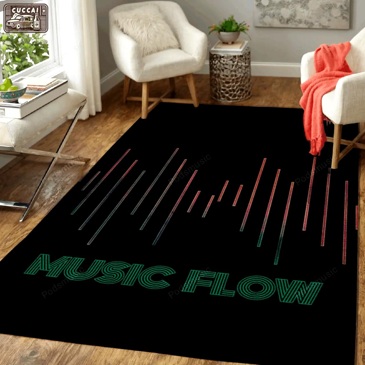 Music flow 4 out of 8 music flow art for fans area rug living room carpet rug regtangle carpet floor decor home decor Rectangle Rug
