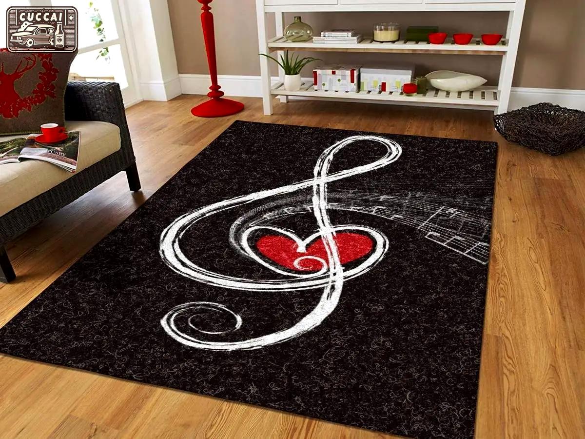 Music rug rcdd81f18502 area rug living room carpet rug regtangle carpet floor decor home decor Rectangle Rug