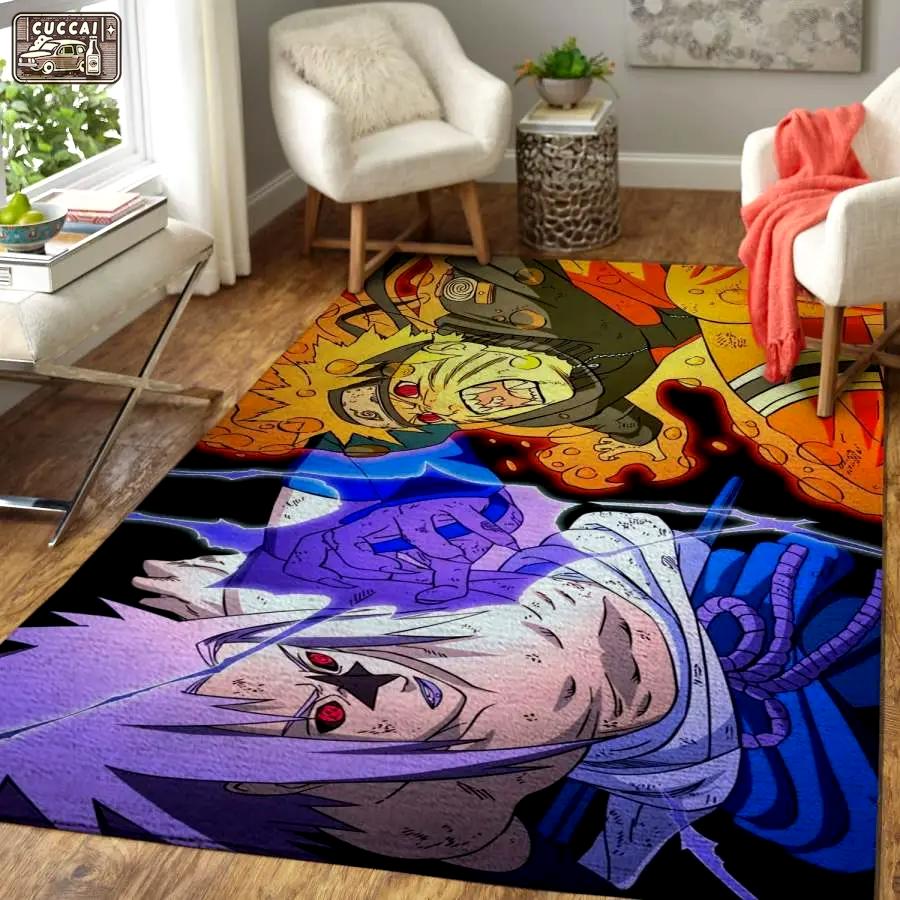 Naruto vs sasuke area rug living room rug home decor manga/ anime floor decor 1910135 Rectangle Rug