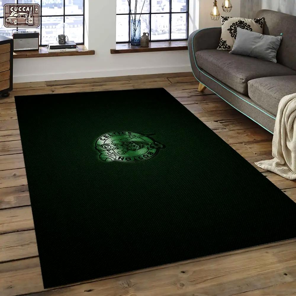 Nba boston celtics basketball legend team logo rectangle area bc15 Rectangle Rug